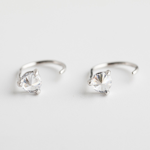 A32715 s925 sterling silver fashion unique rhinestone silver earrings