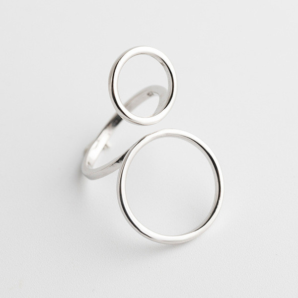 A32484 s925 sterling silver unique fashion silver circle bar ring