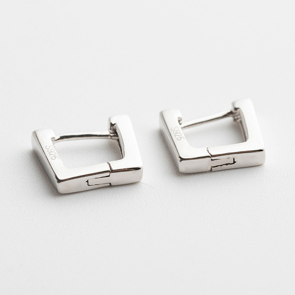 A32718 s925 sterling silver women square unique silver silver earrings
