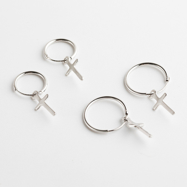 A32717 s925 sterling silver unique circle fashion silver earrings