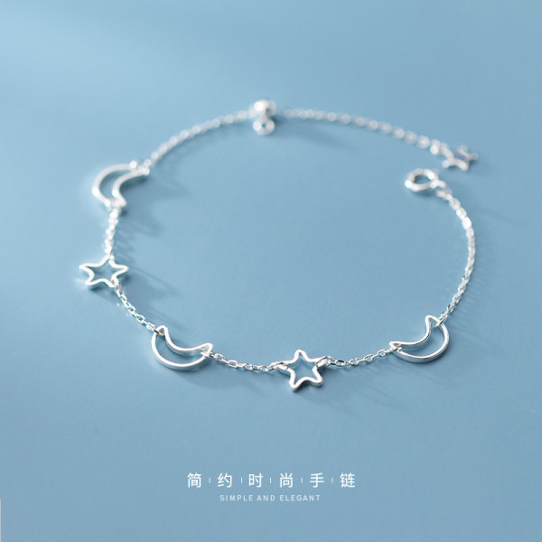 A36469 s925 sterling silver charm fashion simple trendy hollowed chic bracelet