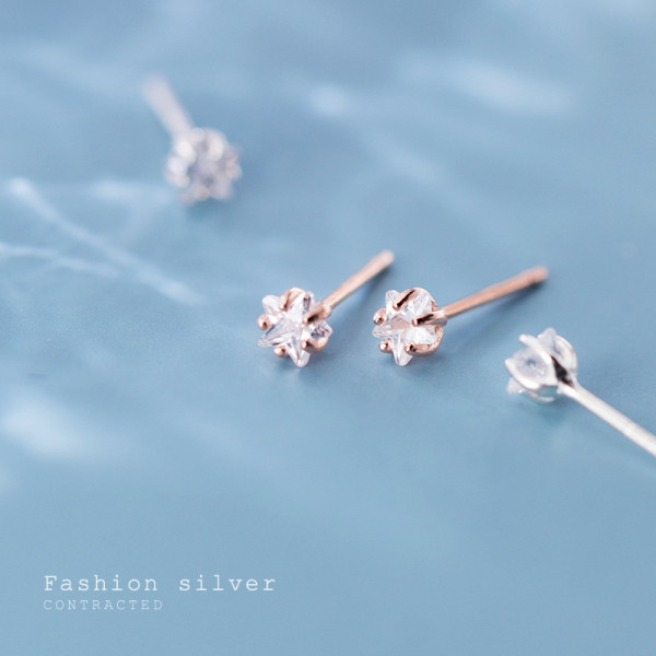 A44724 s925 silver stud fashion rhinestone earrings
