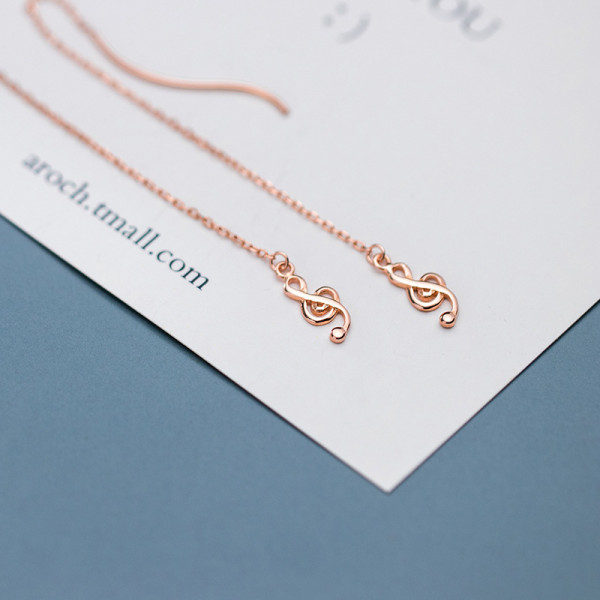 A43400 s925 silver string simple trendy weave earrings