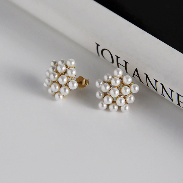 A32728 pearl fashion 925 sterling silver silver earrings