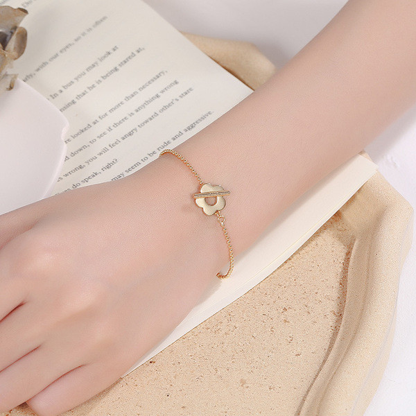 A32905 s925 sterling silver simple sweet chic cute small bracelet