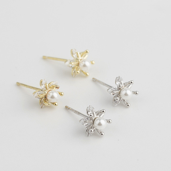 A32742 s925 sterling silver silver chic pearl unique earrings