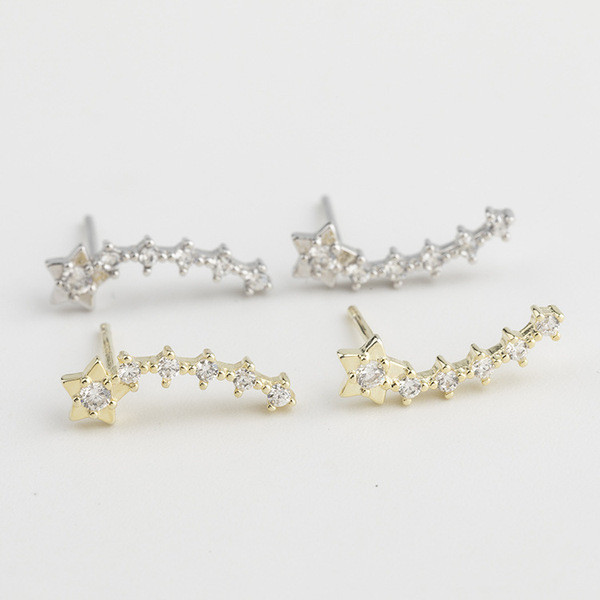 A33103 s925 sterling silver starlight trendy silver earrings
