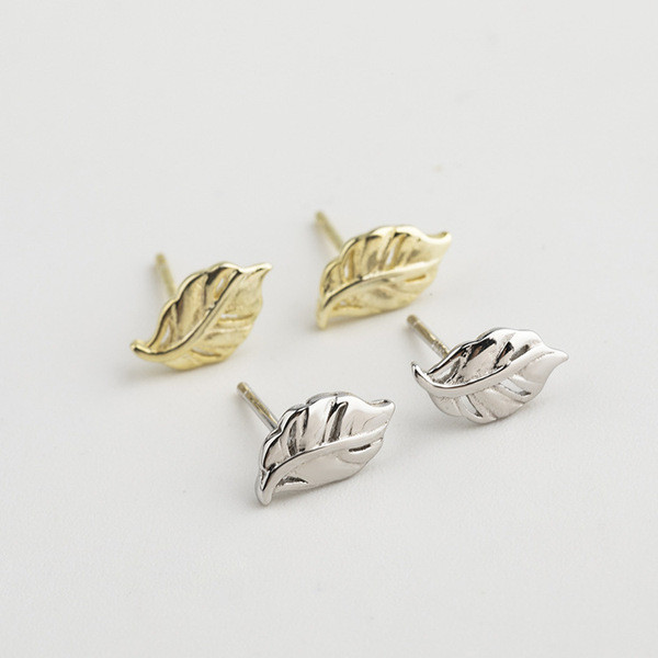 A32746 s925 sterling silver fashion leaf silver sterling silver earrings