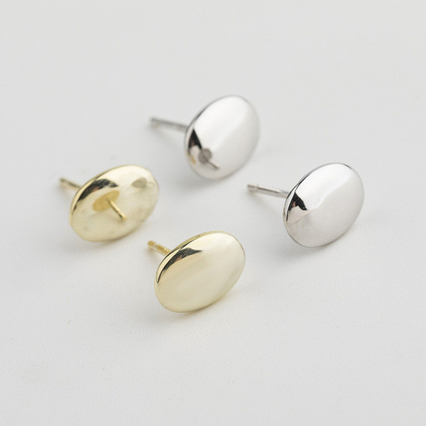 A32772 s925 sterling silver chic oval silver fashion earrings