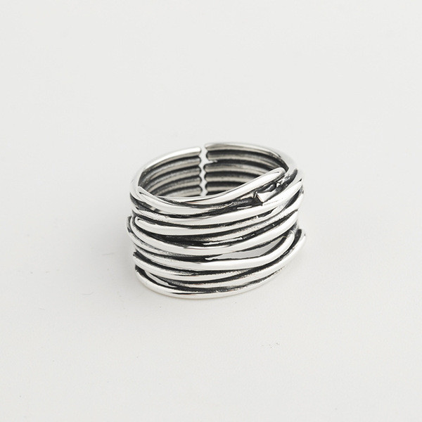 A32503 s925 sterling silver big trendy chic unique ring