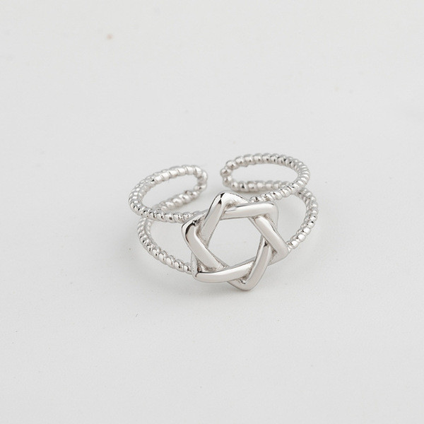 A32518 s925 sterling silver simple silver star silver chic adjustable silver ring