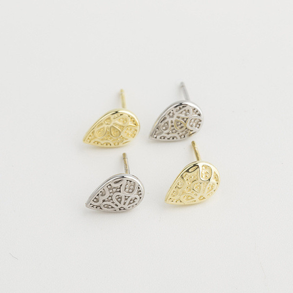 A32768 s925 sterling silver chic silver leaf earrings