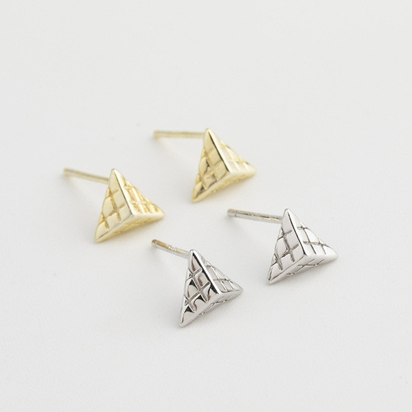 A32743 s925 sterling silver triangle chic silver unique earrings