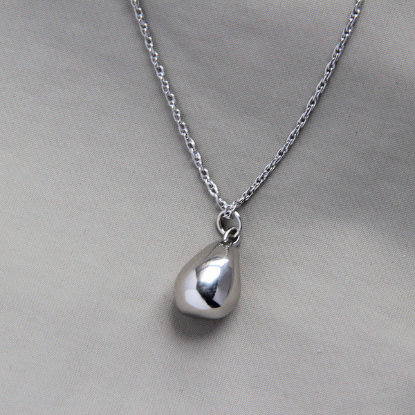 A31486 925 sterling silver simple irregular teardrop necklace