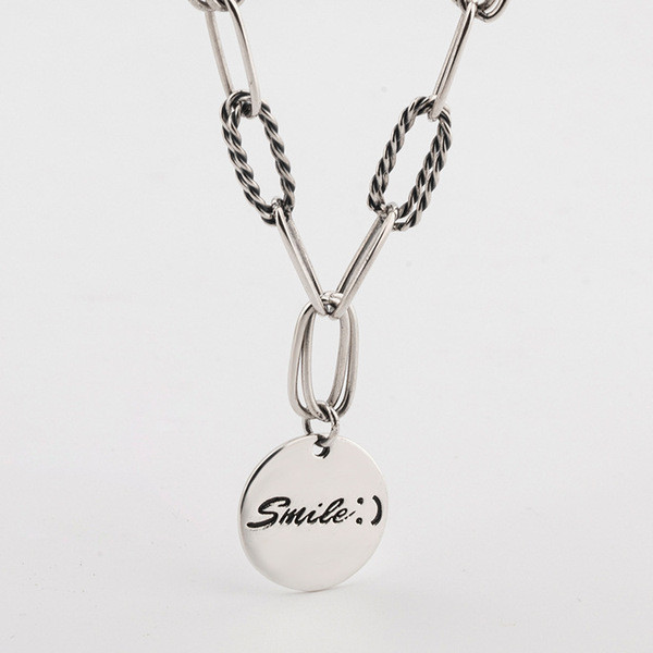 A31431 big s925 sterling silver chic heart silver rope unique necklace