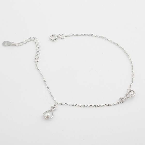 A32944 s925 sterling silver simple unique pearl fashion trendy bracelet