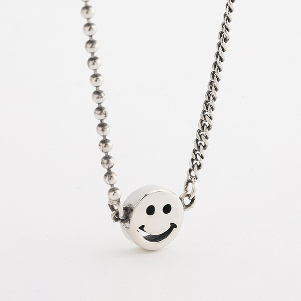 A31423 s925 sterling silver fashion smilingface chic necklace