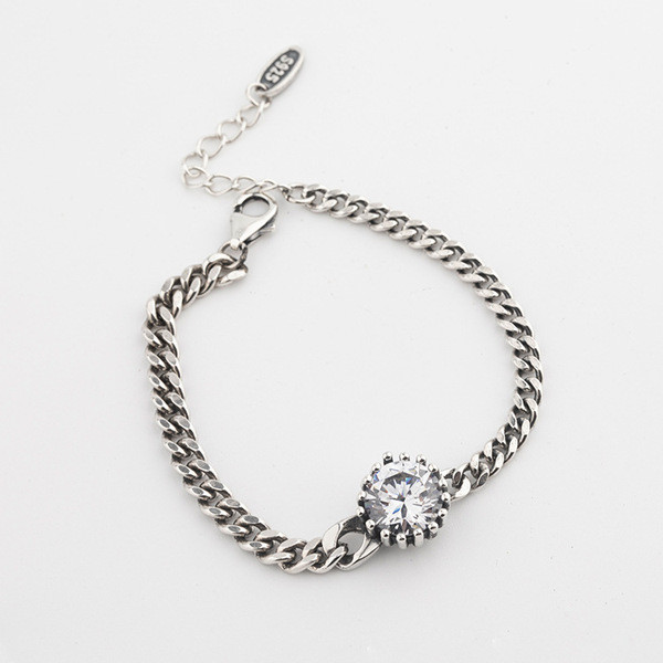 A32922 s925 sterling silver rhinestone chic vintage silver trendy silver bracelet