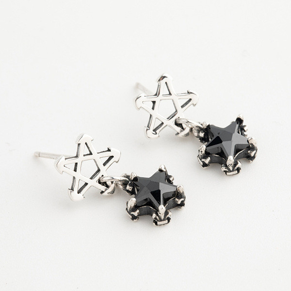 A32761 s925 sterling silver stars chic silver dangle earrings