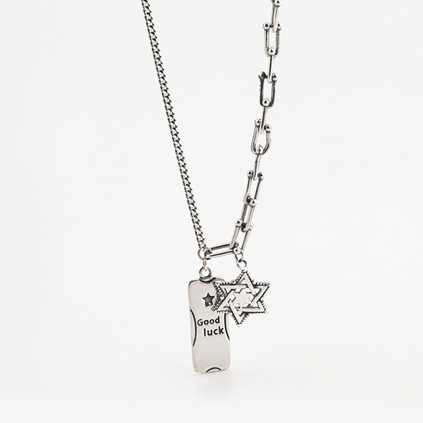 A32847 s925 sterling silver pendant simple silver simple stars necklace