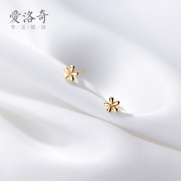 A35872 s925 sterling silver cute tiny flower earrings