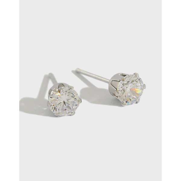 A37611 s925 sterling silver elegant minimalist rhinestone stud earrings