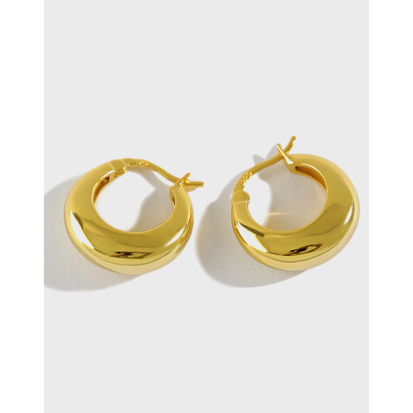 A37622 s925 sterling silver elegant simple geometric circle earrings