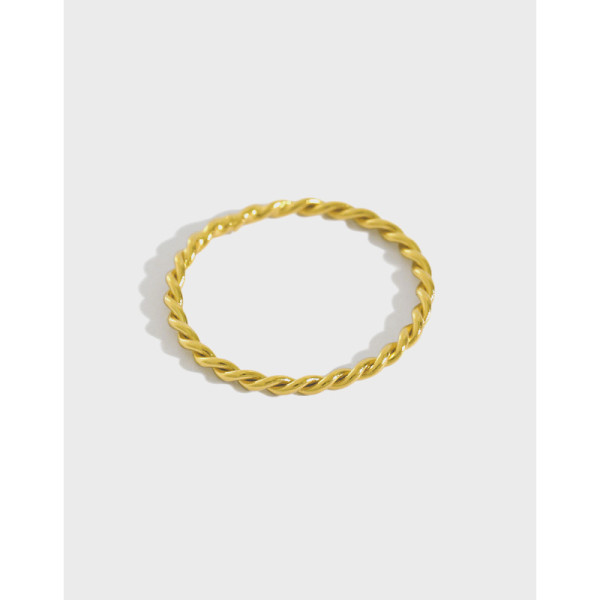 A37595 s925 sterling silver minimalist twist unique ring