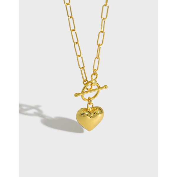 A31513 simple heart heartshape s925 sterling silver necklace
