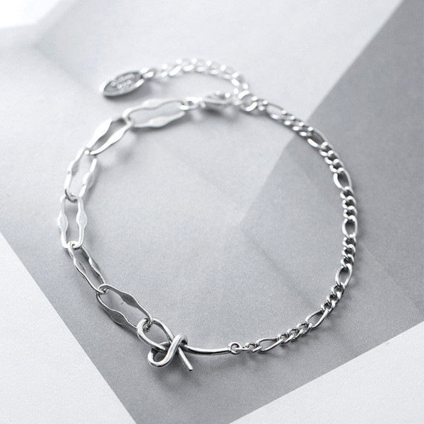 A28114 s925 sterling silver graceful simple rope unique bracelet