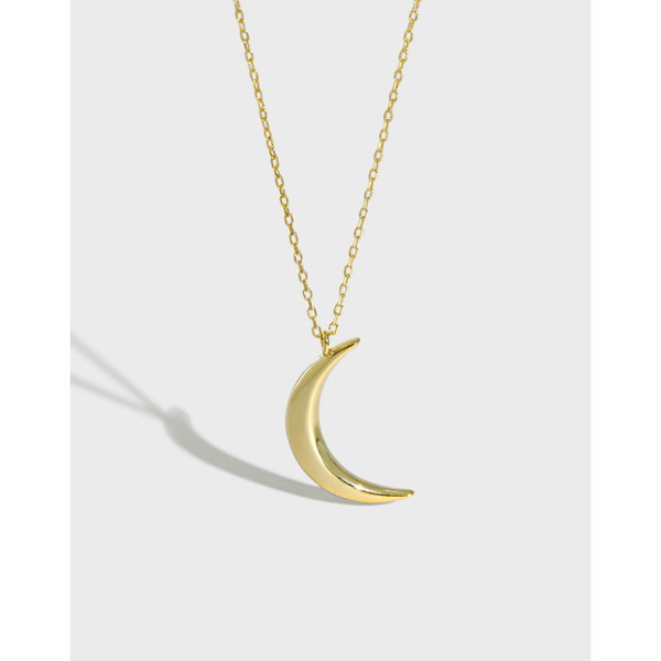 A31509 simple moon s925 sterling silver necklace