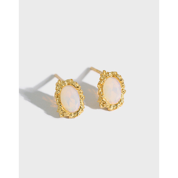 A33089 quality geometric ovals925 sterling silver earrings