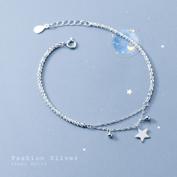 A35178 s925 sterling silver starlight charm bracelet