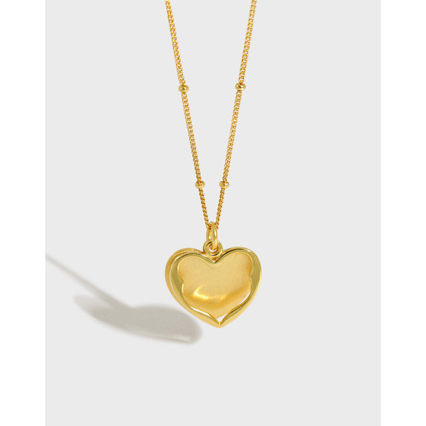 A31501 simple heart heartshape letter s925 sterling silver necklace