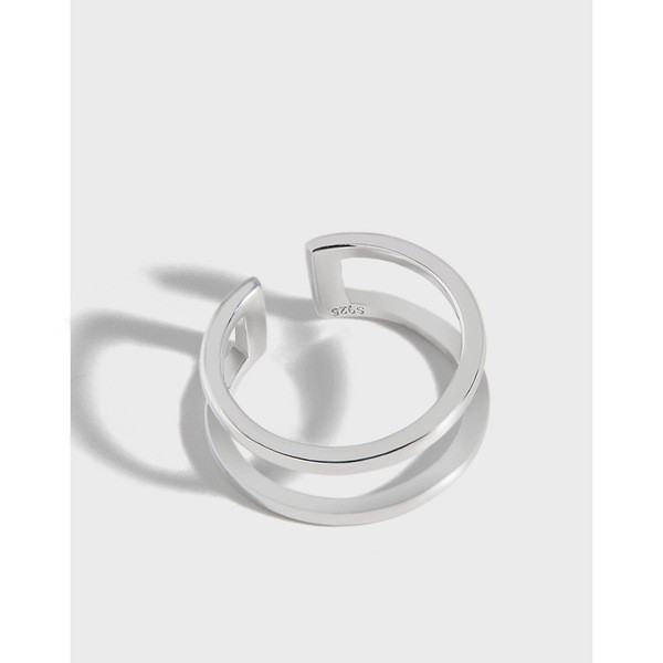 A32544 simple doublelayers925 sterling silver knuckle ring