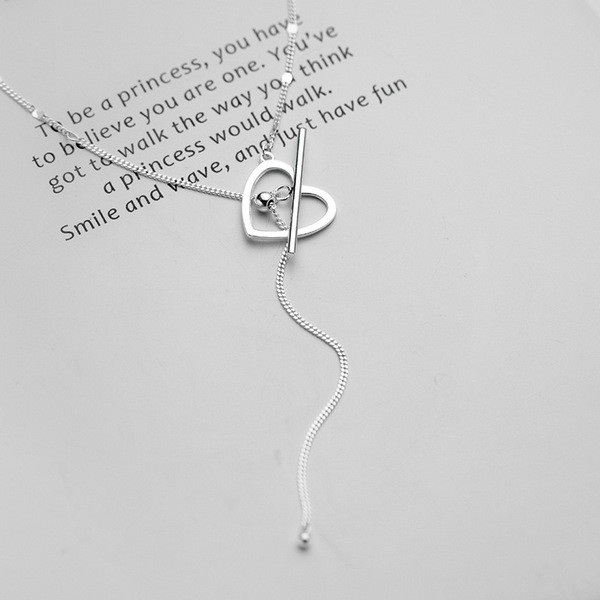 A31050 s925 sterling silver chic heart necklace