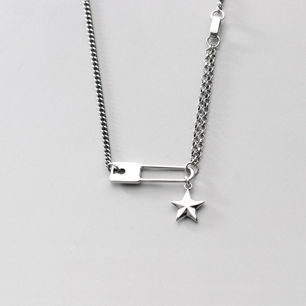 A31073 s925 sterling silver fashion thai silver clip necklace