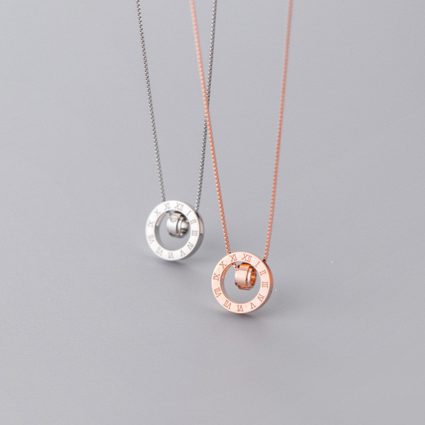 A31083 s925 sterling silver fashion number necklace