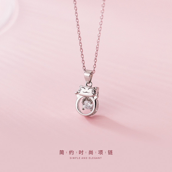 A31097 s925 sterling silver cute necklace
