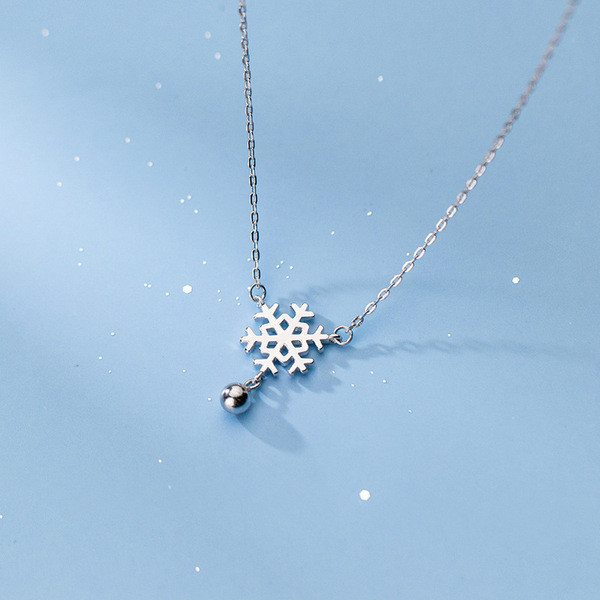 A31127 s925 sterling silver unique snowflake trendy necklac necklace