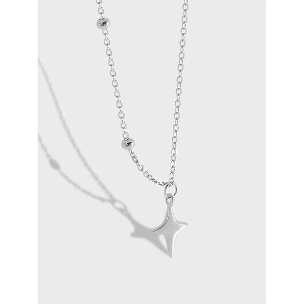A31495 asymmetric s925 sterling silver necklace