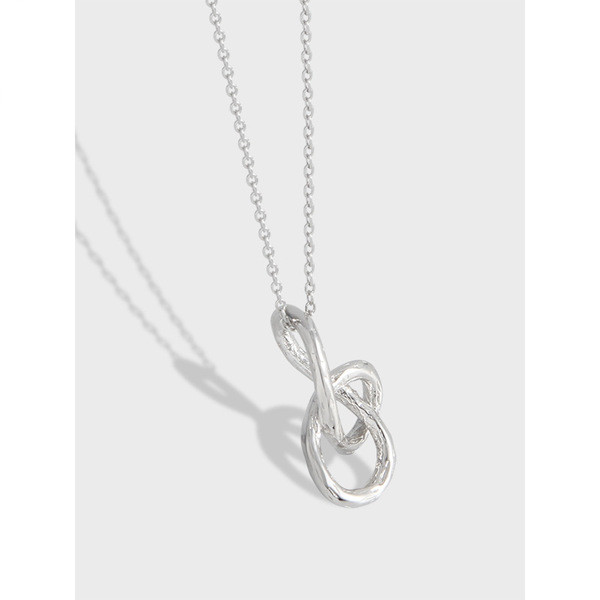 A31494 simple irregular double s925 sterling silver necklace