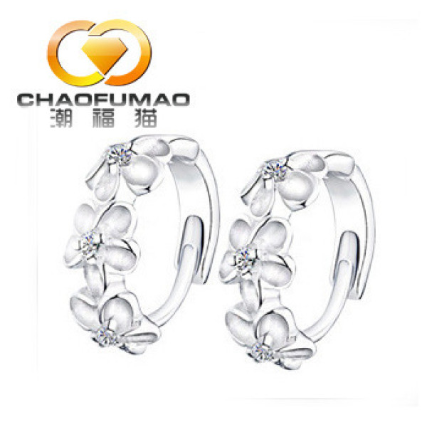 S11269 925 sterling silver earrings stud women cute flower dangle earrings women