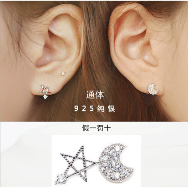 S11130 s925 sterling silver beautiful simple style cubic zirconia stud fashion