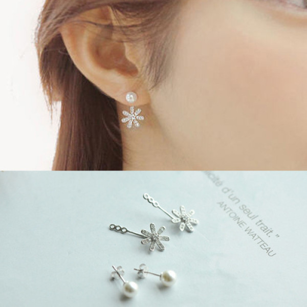 S11157 S925 sterling silver pearl small stud