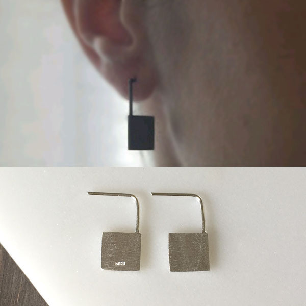 S11292 925 sterling silver minimalist geometric drop earrings