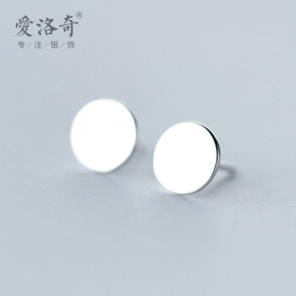 A31612 s925 sterling silver fashion simple circle chic geometric earrings