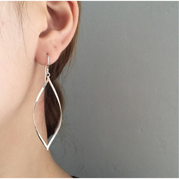 S11205 women 925 sterling silver long tassel double earrings leaf fashion silver dangle earrings