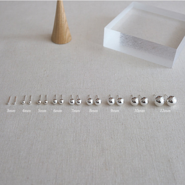 S11127 925 sterling silver stud bead vintage fashion big silver