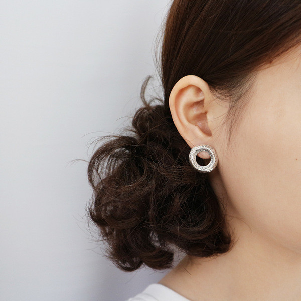 S11227 925 sterling silver silver design circle earrings fashion mini